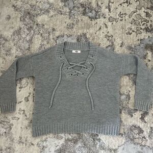 BB DAKOTA Lace Up Neck Sweater